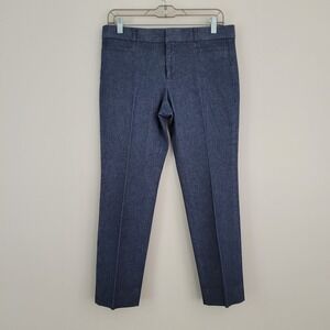 BANANA REPUBLIC Size 6 Chambray Blue Textured 'Sloan' Cropped Career Pants
